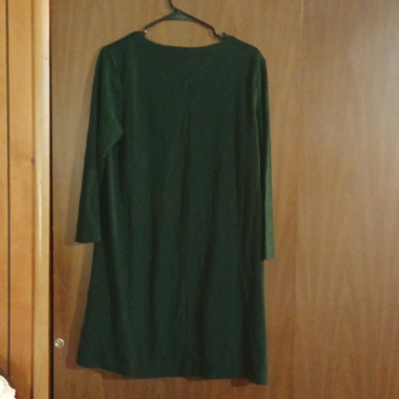 H & M BASIC Dark Green Jersey Dress Size Large - Picture 3 of 5
